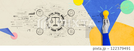 Legal advice service concept with person holding a light bulb 122379491