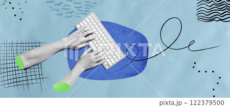 Person using a computer keyboard Person using a computer keyboard 122379500