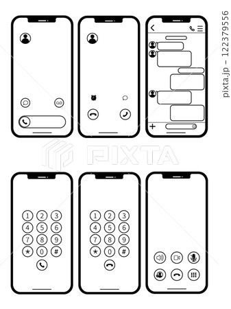 携帯電話の画面セット 01 122379556