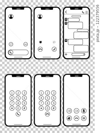 携帯電話の画面セット 01 122379556