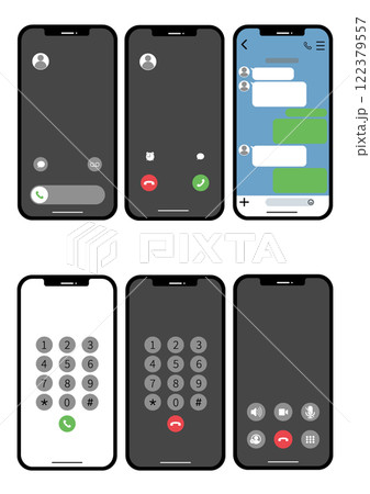 携帯電話の画面セット 02 122379557