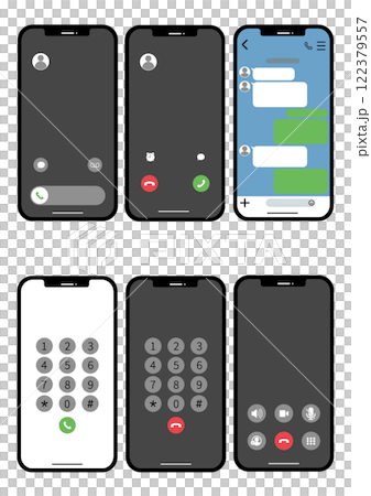 携帯電話の画面セット 02 122379557