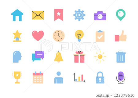 Colored Line Icons Colored Line Icons 122379610