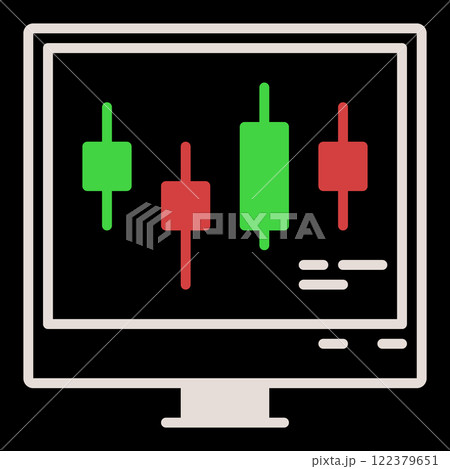 Candlestick Chart on PC Screen vector Crypto Investment colored icon or symbol Candlestick Chart on PC Screen vector Crypto Investment colored icon or symbol 122379651