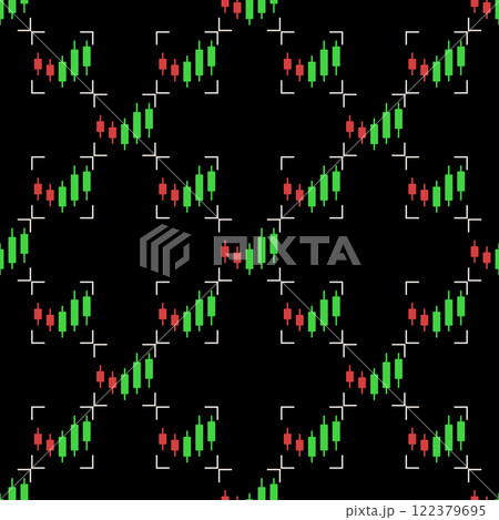 Candlestick Chart Analysis vector Crypto Trading colored seamless pattern 122379695