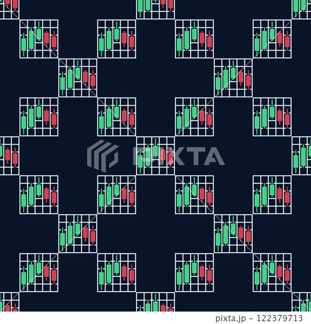 Crypto Trading Data Visualization vector Candlestick Chart colored seamless pattern 122379713