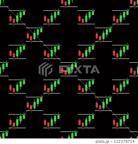 Crypto Trading vector Candlestick Chart colored seamless pattern 122379714