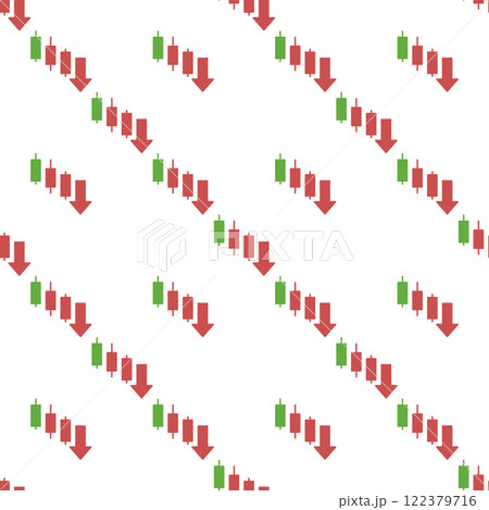 Downtrend Candlestick Pattern vector Trading seamless pattern 122379716