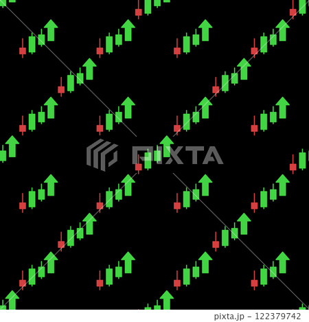 Uptrend Candlestick Chart vector Trading colored seamless pattern 122379742