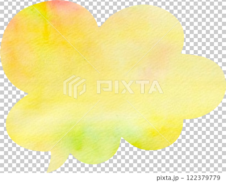Watercolor yellow fluffy speech bubble Watercolor yellow fluffy speech bubble 122379779