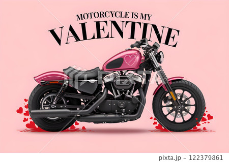 Pink motorcycle celebrating valentine's day with passion and style 122379861