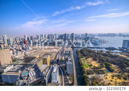 日本の東京都市景観 令和7年・新時代へ。築地市場跡地などを望む。再開発へ…=1月23日 日本の東京都市景観 令和7年・新時代へ。築地市場跡地などを望む。再開発へ…=1月23日 122380178