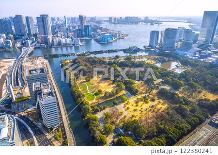 日本の東京都市景観 令和7年・新時代へ。築地市場跡地などを望む。再開発へ…=1月23日 日本の東京都市景観 令和7年・新時代へ。築地市場跡地などを望む。再開発へ…=1月23日 122380241