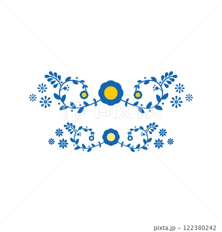 Beautiful floral pattern on white background. Design for background, wallpaper, embroidery, ceramic, tile 122380242