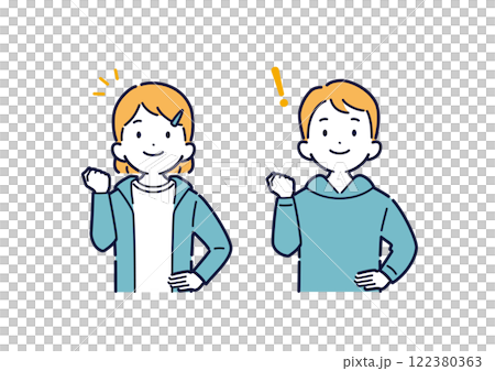 Illustration set of energetic boys and girls full of motivation Illustration set of energetic boys and girls full of motivation 122380363