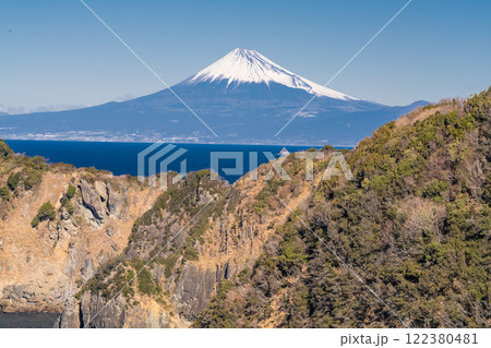 《静岡県》雲見千貫門から望む富士山・西伊豆 《静岡県》雲見千貫門から望む富士山・西伊豆 122380481