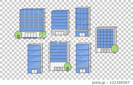 ビル　イラストセット 122380567