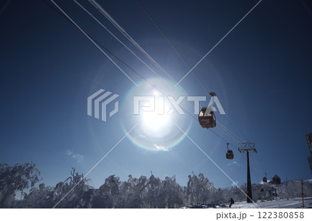 冬のルスツリゾートスキー場　イーストゴンドラ2号線 122380858