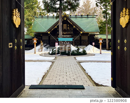 琴似神社 拝殿 正面 札幌市西区 雪 琴似神社 拝殿 正面 札幌市西区 雪 122380908