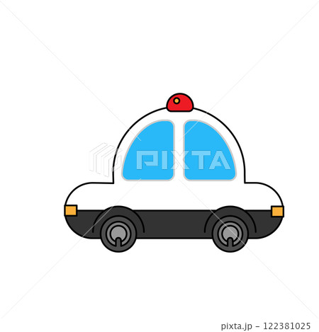 市街地を走るパトカーのイラスト 122381025