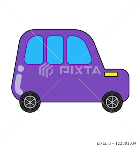 家族連れにぴったりな大きな自動車のイラスト 122381034
