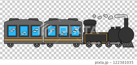 Illustration of a steam locomotive 122381035