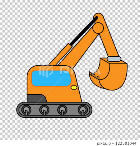 挖掘機車的插圖 挖掘機車的插圖 122381044
