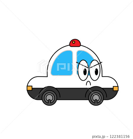 市街地を走るパトカーのイラスト 122381156