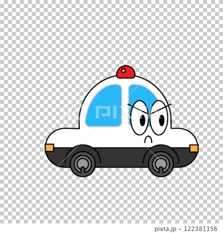 市街地を走るパトカーのイラスト 122381156