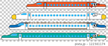 日本の新幹線のイラストのセット 122381174