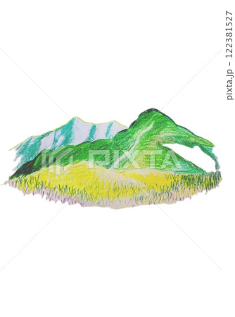 大朝日岳 色鉛筆手描き 大朝日岳 色鉛筆手描き 122381527