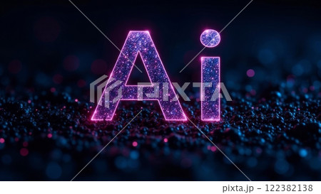 Abstract digital background with AI letters 122382138