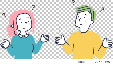 疑問に思う男女 疑問に思う男女 122382560