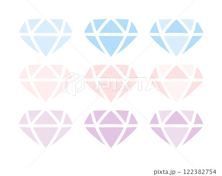 カラフルな宝石のアイコンセット カラフルな宝石のアイコンセット 122382754