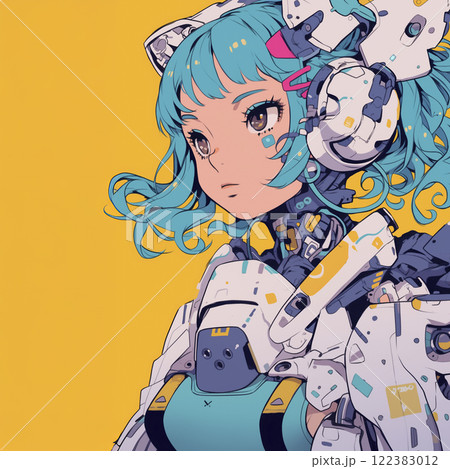 サイボーグ美少女のアニメイラスト 122383012