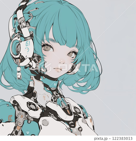 サイボーグ美少女のアニメイラスト 122383013