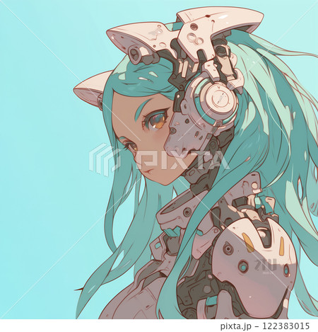 サイボーグ美少女のアニメイラスト 122383015