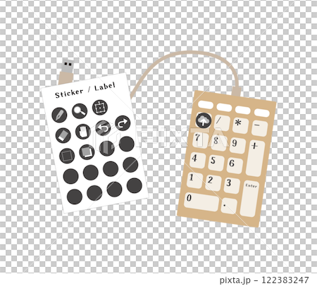 Illustration of using the numeric keypad as a left-hand device 122383247