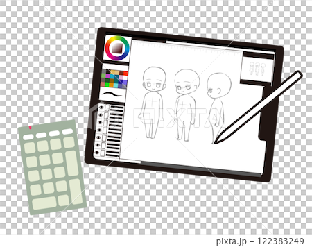 テンキーを左手デバイスとして使うイメージイラスト 122383249