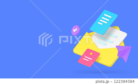 Incoming message document send receive envelope banner copy space vector illustration 122384384