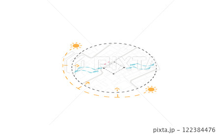 isometric architecture site analysis symbol icon element drawing graphic flat isolated vector. architecture element line sun wind sound sun path vegetation. isometric architecture site analysis symbol icon element drawing graphic flat isolated vector. architecture element line sun wind sound sun path vegetation. 122384476