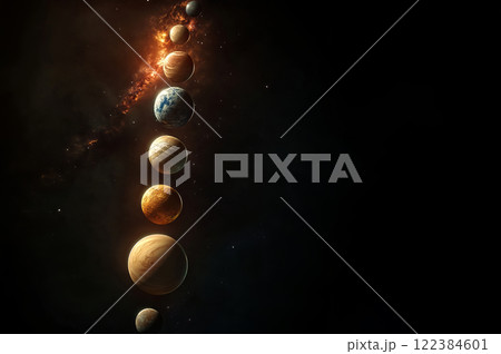 Cosmic alignment of planets including Venus,...のイラスト素材 [122384601] - PIXTA