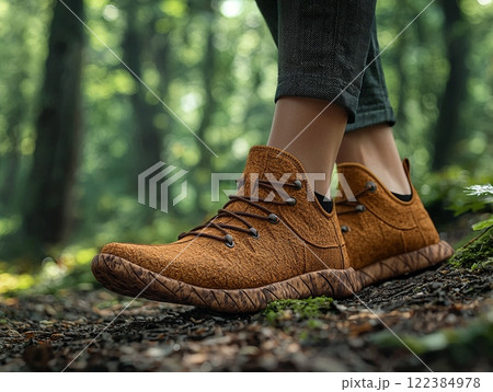 Stylish wide-toe shoes designed for comfort and outdoor use 122384978