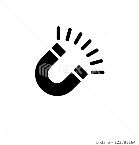 Magnet Power, Magnetic Horseshoe, Magnetism Solid Flat Vector Icon Isolated on White Background Magnet Power, Magnetic Horseshoe, Magnetism Solid Flat Vector Icon Isolated on White Background 122385164