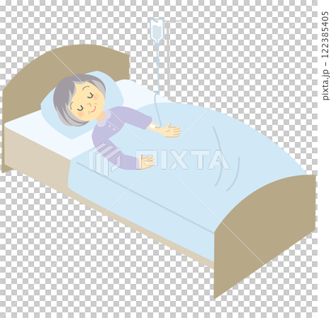 Visiting nursing service content_Terminal care, infusion, catheter management, etc., end-of-life care cartoon 122385405