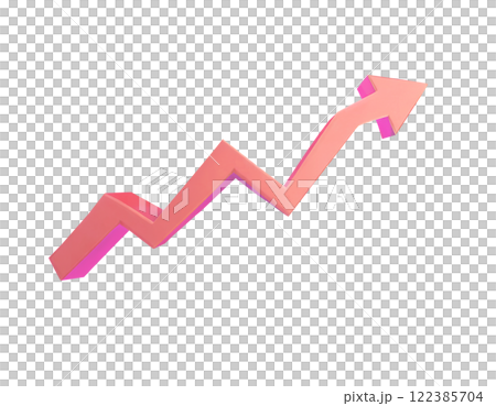 Zigzag upward arrow. Transparent background. 122385704