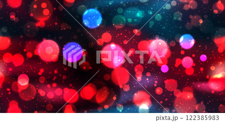 Vivid neon seamless bg with overlay bokeh...のイラスト素材 [122385983] - PIXTA