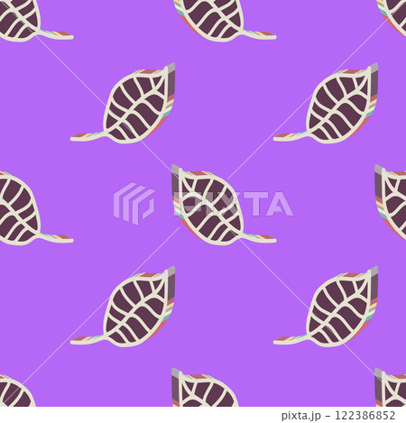 Abstract outlined leaves seamless pattern. Hand drawn outline design for fabric , print, cover, banner and invitation. Vector illustration 122386852