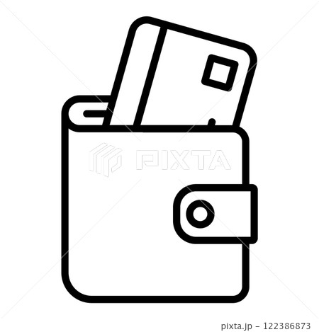 二つ折りの財布とクレジットカードのアイコン。 122386873