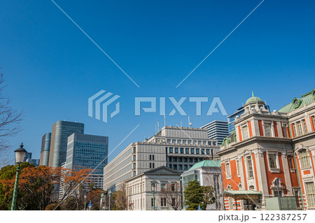 中央公会堂　大阪市役所　中之島フェスティバルタワーの景観　 122387257